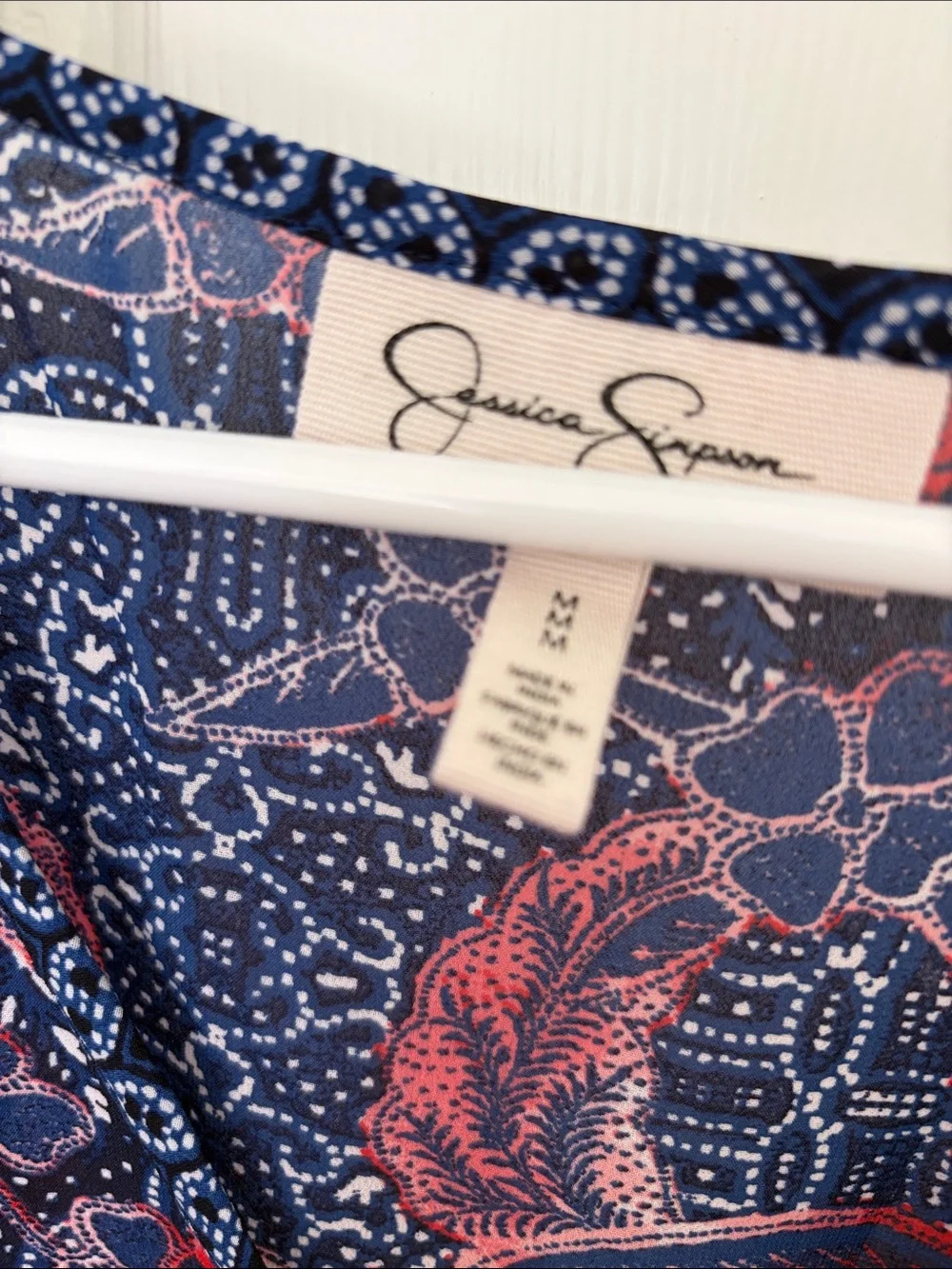 Jessica Simpson Maternity - faux wrap top, Navy and Red